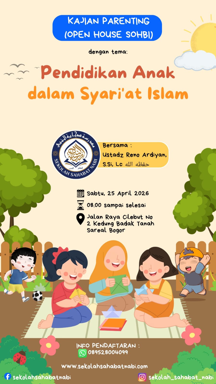 Flyer Open House SOHBi - Kajian Parenting Pendidikan Anak dalam Syariat Islam